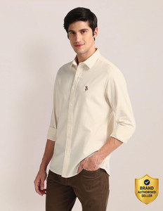 U.S. POLO ASSN. Men Solid Casual Yellow