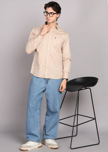 U.S. POLO ASSN. Men Solid Casual Beige
