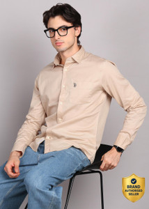U.S. POLO ASSN. Men Solid Casual Beige