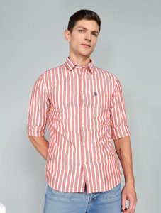 U.S. POLO ASSN. Men Striped Casual Red
