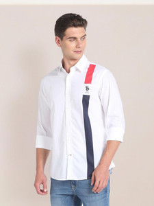 U.S. POLO ASSN. Men Striped Casual White