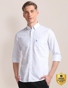 U.S. POLO ASSN. Men Striped Casual White