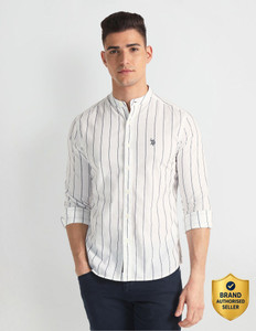 U.S. POLO ASSN. Men Striped Casual White