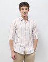 U.S. POLO ASSN. Men Striped Casual Beige