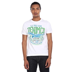 us polo assn men white cotton graphic print t-shirt