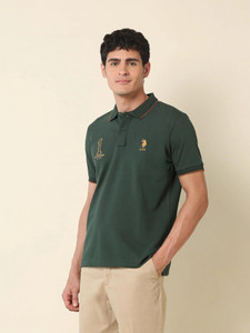 U.S. POLO ASSN. Printed Men Polo Neck