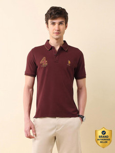 U.S. POLO ASSN. Printed Men Polo Neck