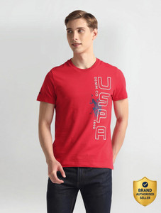U.S. POLO ASSN. Printed Typography Men Round