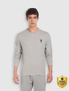 U.S. POLO ASSN. Solid Men Round Neck