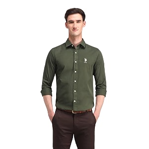 U.S. Polo ASSN. Solid Slim Fit Shirts