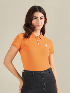 U.S. POLO ASSN. Solid Women Polo Neck