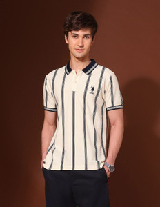 U.S. POLO ASSN. Striped Men Polo Neck