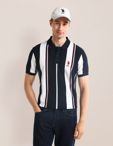 U.S. POLO ASSN. Striped Men Polo Neck