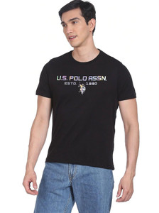 U.S. POLO ASSN. Typography Men Round Neck