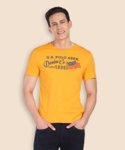 U.S. POLO ASSN. Typography Men Round Neck