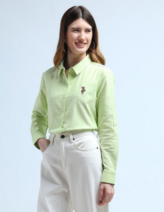 U.S. POLO ASSN. Women Solid Casual Yellow