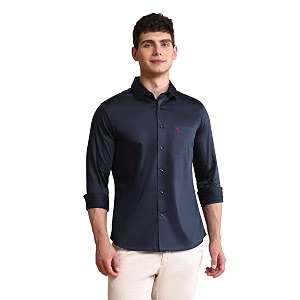 U.S.Polo Association Mens Solid Tailored Fit Satin