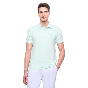 U.S.Polo Association Mens Textured Slim Fit Polo