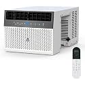 TROPOW U-Shaped Smart Inverter Window Air Conditioner 8000 BTU, Cools 370 Sq.Ft, Ultra Quiet with Remote &amp; App Control, 6 Modes, 24H Timer