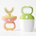 U Shaped Toothbrush for Kids, Rotating Toddler Toothbrush Ages 2-4 Silicone
