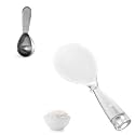 U-Taste 18/8 Stainless Steel Coffee Scoop 2 Tablespoon Metal Measuring Spoon and 329°F Heat Resistant Rice Spoon Paddle Scooper (Transparent)