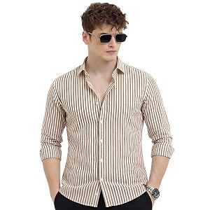 U TURN Mens Casual Printed Striped Stylish