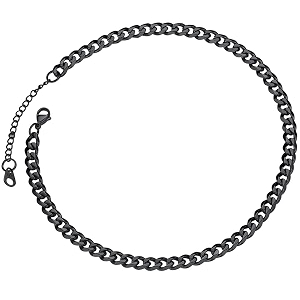u7 men39s black stainless steel curb cuban chain jewelry gift link chain short choker 1434