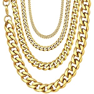 u7 miami cuban chain in stainless black gold color flat link necklace nk cuban chains for men womenwidth 3-12mmlength 1434 1634 1834 2034 2234 2434 2634 2834 3034 inch with gift box