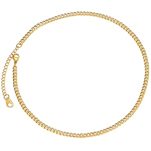 u7 mens gold chain stainless steel cuban curb chain necklace 3mm wide 14 inch short choker