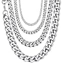 U7 9mm Wide Stainless Steel Mens Womens Necklace 22 inch Curb Link Chain