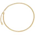 U7 Mens Gold Chain Stainless Steel Cuban Curb Chain Necklace 3mm Wide 14 inch Short Choker