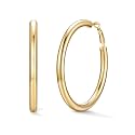 U7 Silver/Black/Gold 5mm Chunky Hoop Earrings for Women,20/30/40/60/80mm