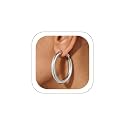 U7 Silver/Black/Gold 5mm Chunky Hoop Earrings for Women,20/30/40/60/80mm