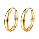 U7 Silver/Black/Gold 5mm Chunky Hoop Earrings for Women,20/30/40/60/80mm
