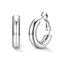 U7 Silver/Black/Gold 5mm Chunky Hoop Earrings for Women,20/30/40/60/80mm