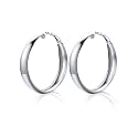 U7 Silver/Black/Gold 5mm Chunky Hoop Earrings for Women,20/30/40/60/80mm