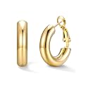 U7 Silver/Black/Gold 5mm Chunky Hoop Earrings for Women,20/30/40/60/80mm