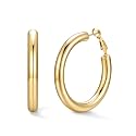 U7 Silver/Black/Gold 5mm Chunky Hoop Earrings for Women,20/30/40/60/80mm