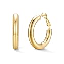 U7 Silver/Black/Gold 5mm Chunky Hoop Earrings for Women,20/30/40/60/80mm