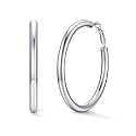 U7 Silver/Black/Gold 5mm Chunky Hoop Earrings for Women,20/30/40/60/80mm