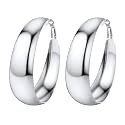 U7 Silver/Black/Gold 5mm Chunky Hoop Earrings for Women,20/30/40/60/80mm