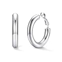 U7 Silver/Black/Gold 5mm Chunky Hoop Earrings for Women,20/30/40/60/80mm