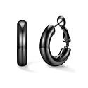 U7 Silver/Black/Gold 5mm Chunky Hoop Earrings for Women,20/30/40/60/80mm