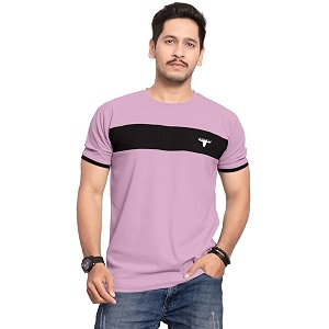 Mens Polister Solid Round Neck Half Sleeve