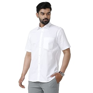 UATHAYAM Lookman Cotton Half Sleeve Solid Slim