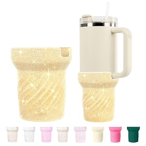 silicone tall glitter boot compatible with stanley cup 40oz sleeve cover compatible with stanley h20 and quencher adventure tumbler accessories protective cup water bottle bottomorange