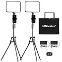UBeesize 2 Pack LED Video Light Kit, Photography Lighting, 13" Studio Lights with 65" Tripod Stand and Phone Holders, Podcast Lighting for Video Recording,Tiktok,YouTube