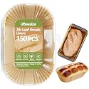UBeesize 2lb Loaf Pan Liners, 150 PCS Loaf Pan Liners for Baking Bread 9x5, Non-Stick Bread Pan Liners, Pre-formed Rectangle Paper for Bread and Cakes