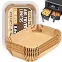 UBeesize Air Fryer Paper Liners Disposable For Ninja, 150 PCS Non Stick Parchment Paper For Ninja DZ201/DZ401 Dual, Oil Proof, Water Proof Food Grade Air Fryer Accessoriess(Rectangle - 8.5"X5.5")