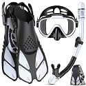 Ubekezele Snorkeling Gear for Adults 4in1 Set with Mask Snorkel